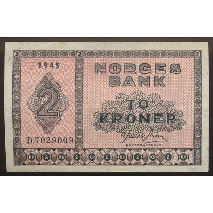 2 Kroner 1945 D Kv 1/1+