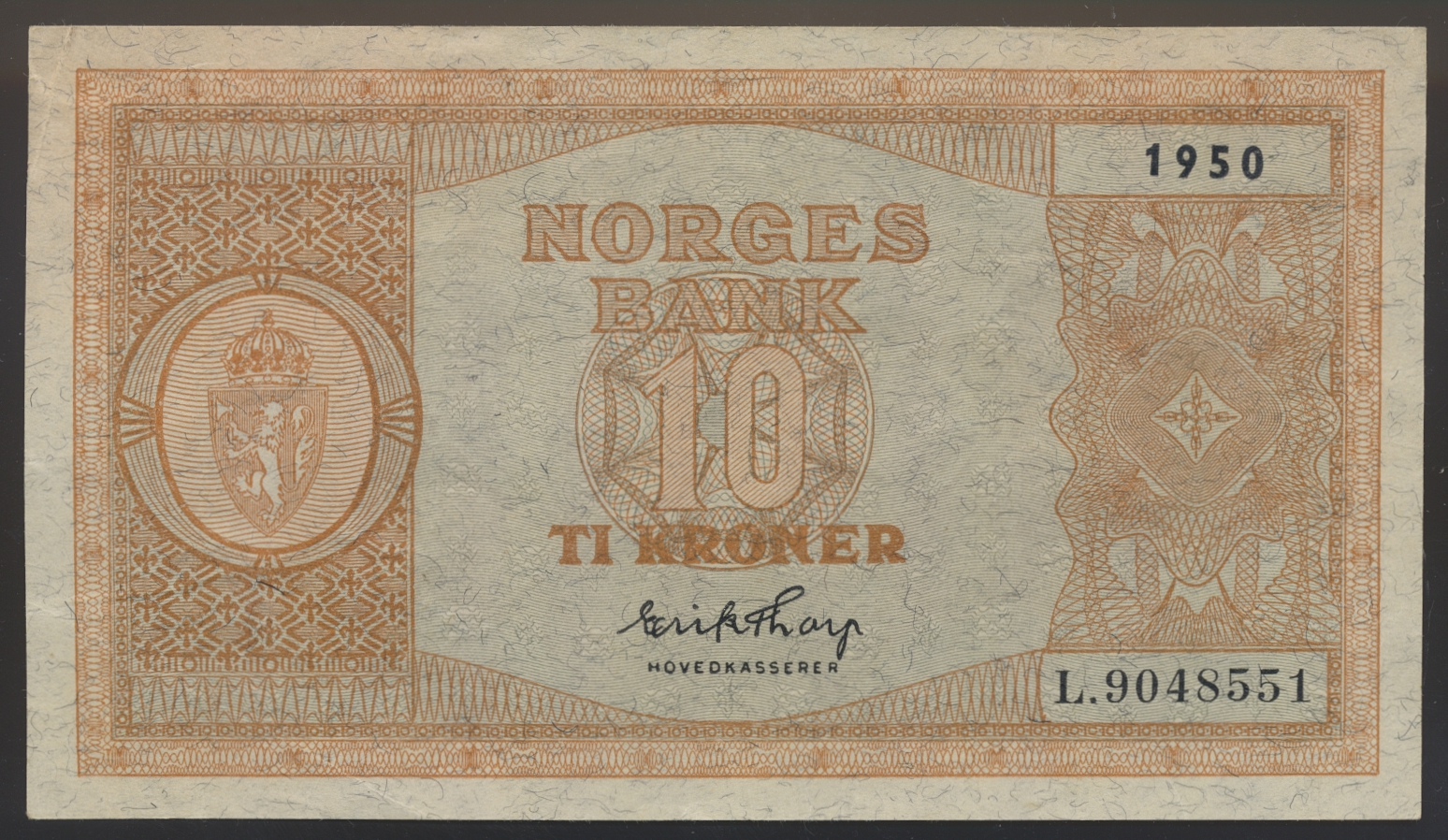 10 Kroner 1950 L Kv 1+/01