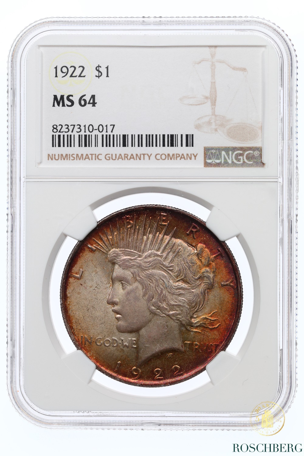 USA Dollar 1922 Kv NGC MS64 Toner!