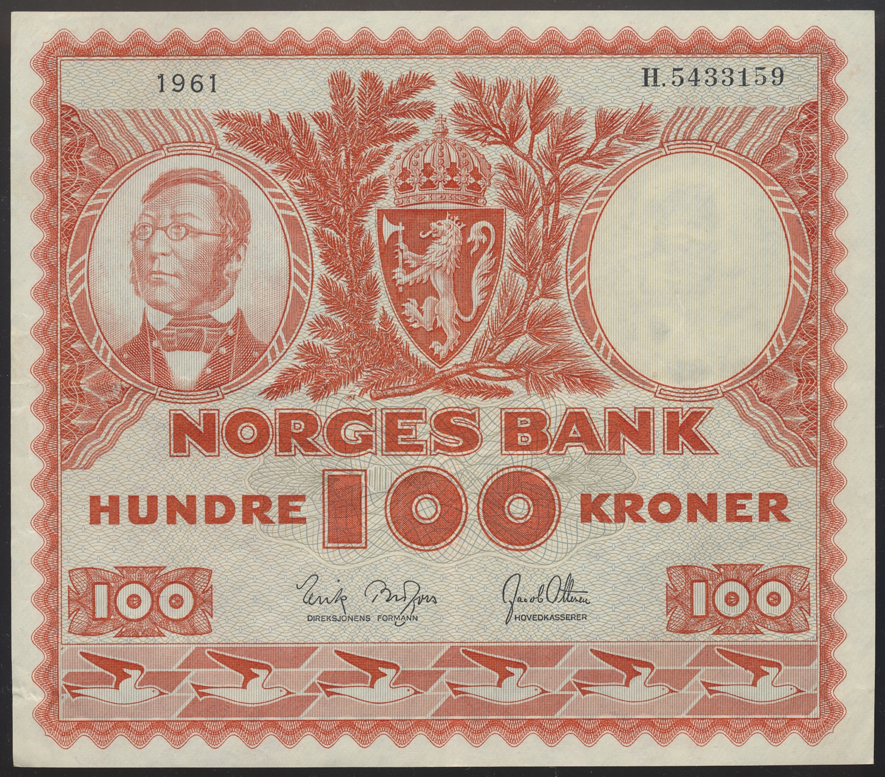 100 Kroner 1961 H Kv 1+
