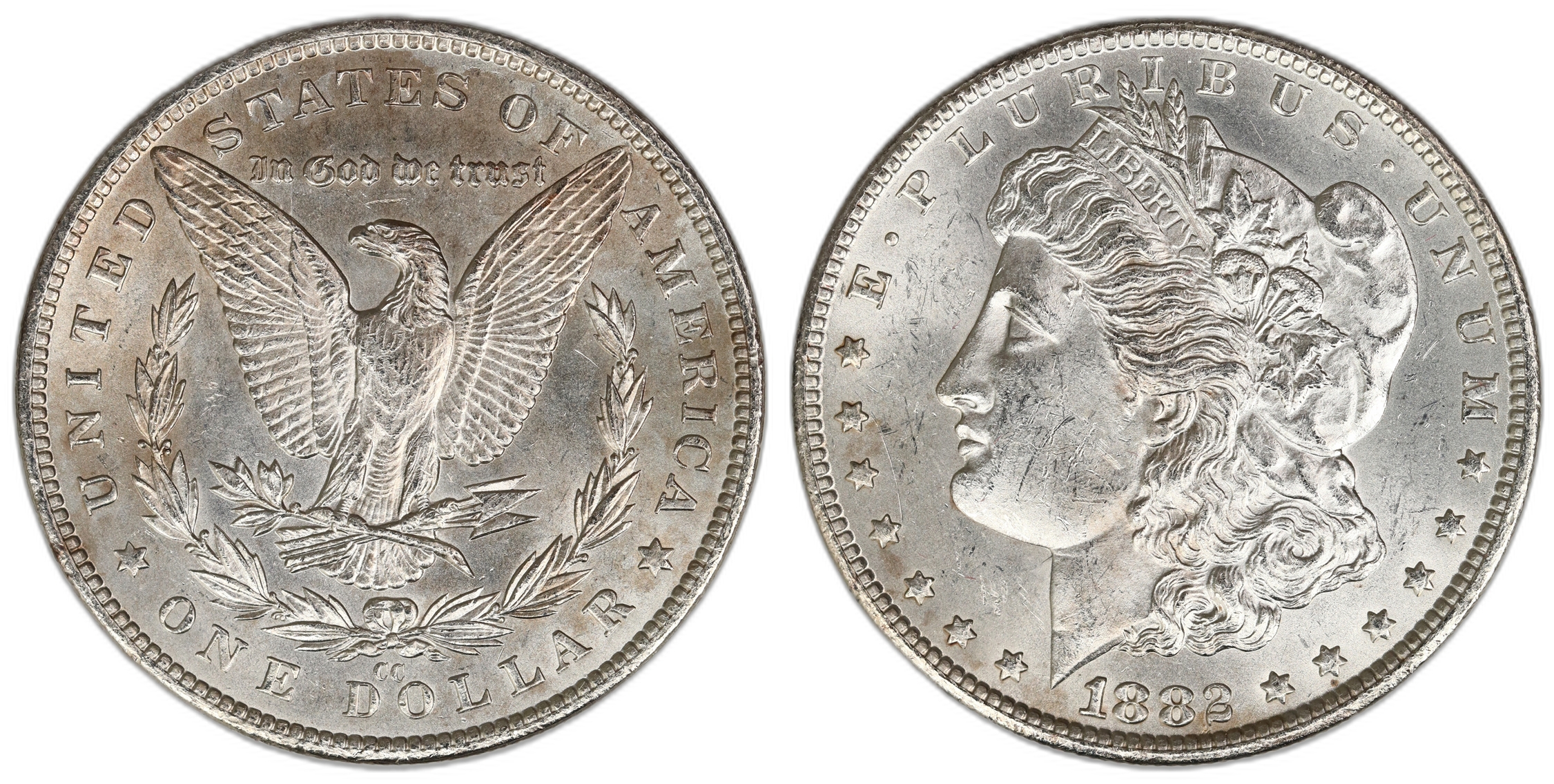 USA Dollar 1882-CC  Kv: UNC, lghtly cleaned