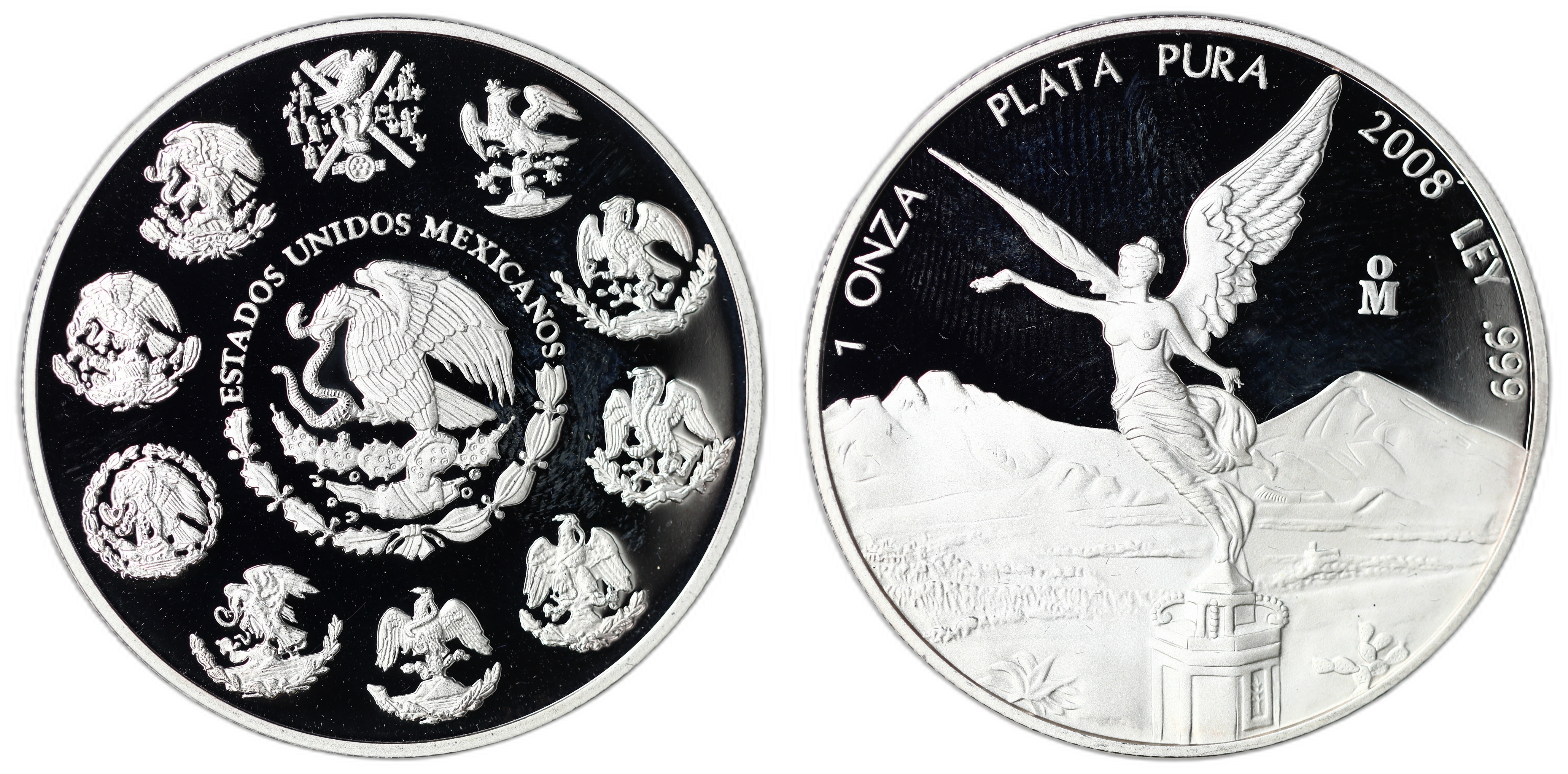 Mexico 1 Onza 2008-Mo  Kv: Proof