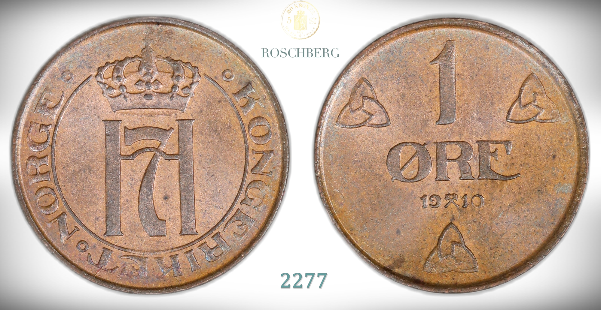 Norge 1 Øre 1910  Kv: 0/01