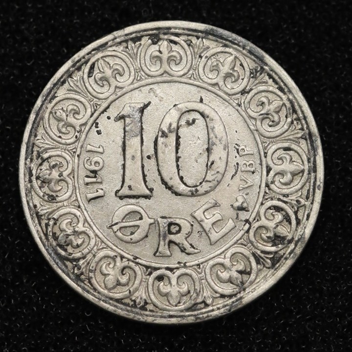 Danmark 10 Øre 1911 Kv 1+