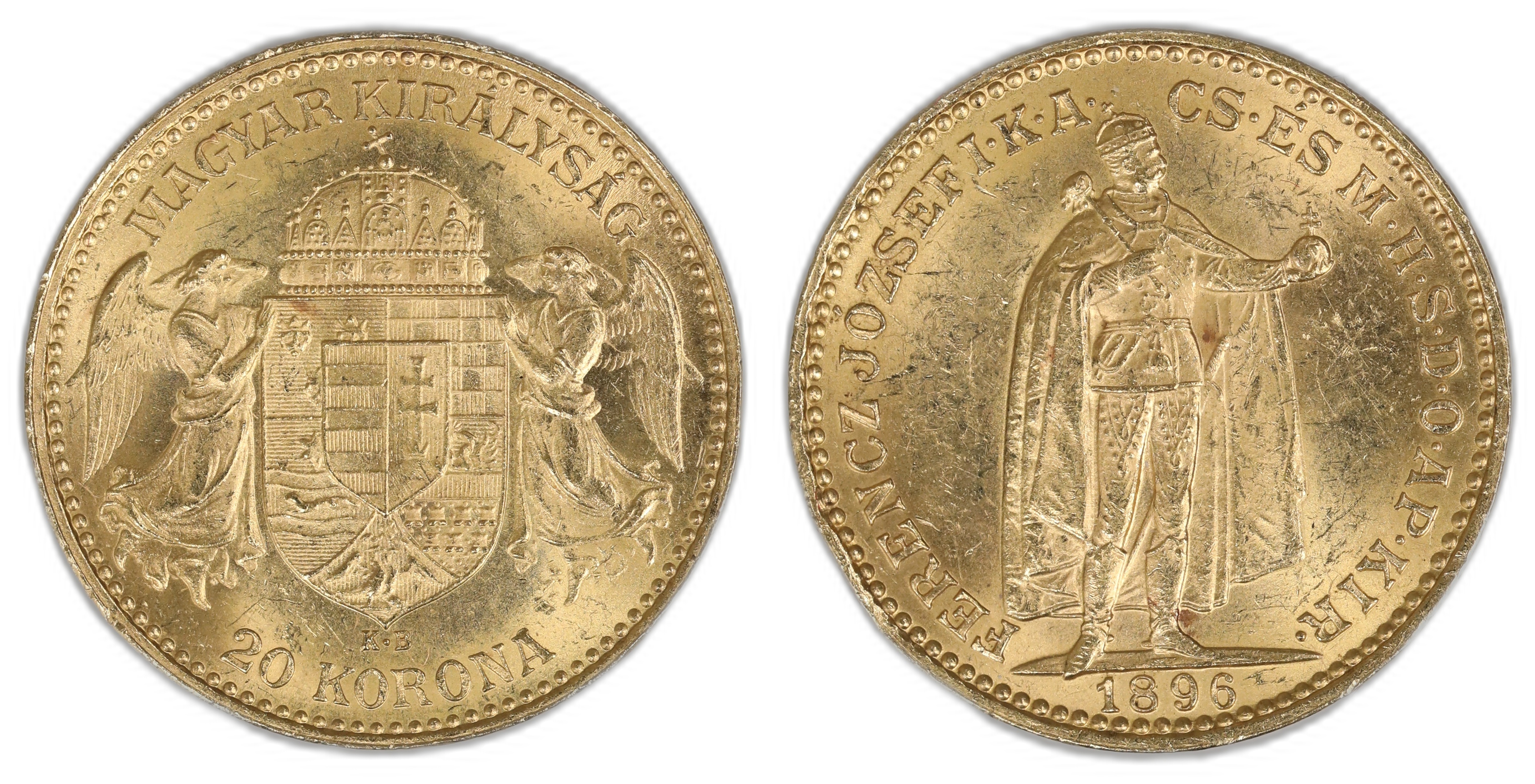Hungary 20 Korona 1896-KB  Kv: UNC