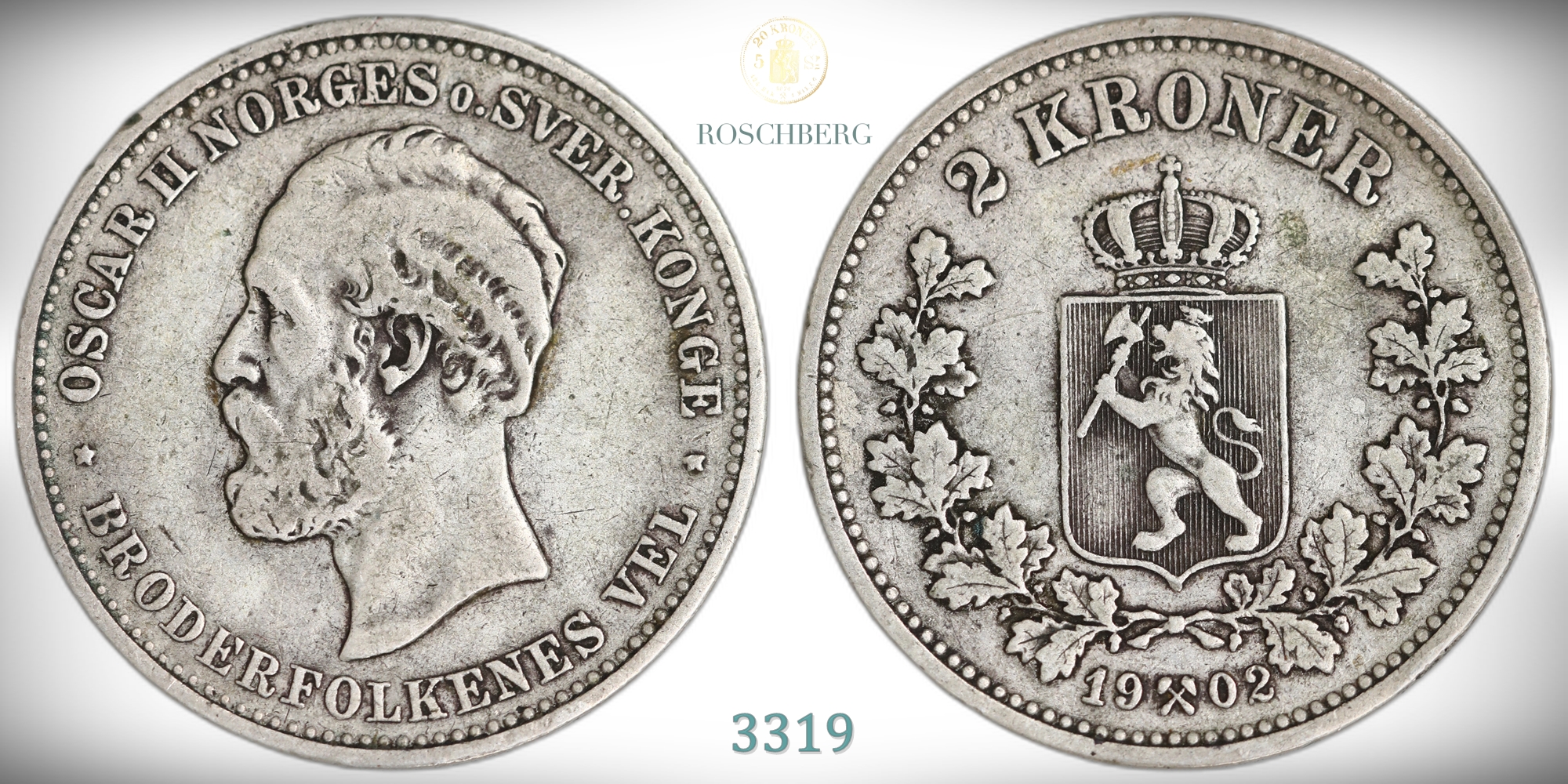 Norge 2 Kroner 1902  Kv: 1