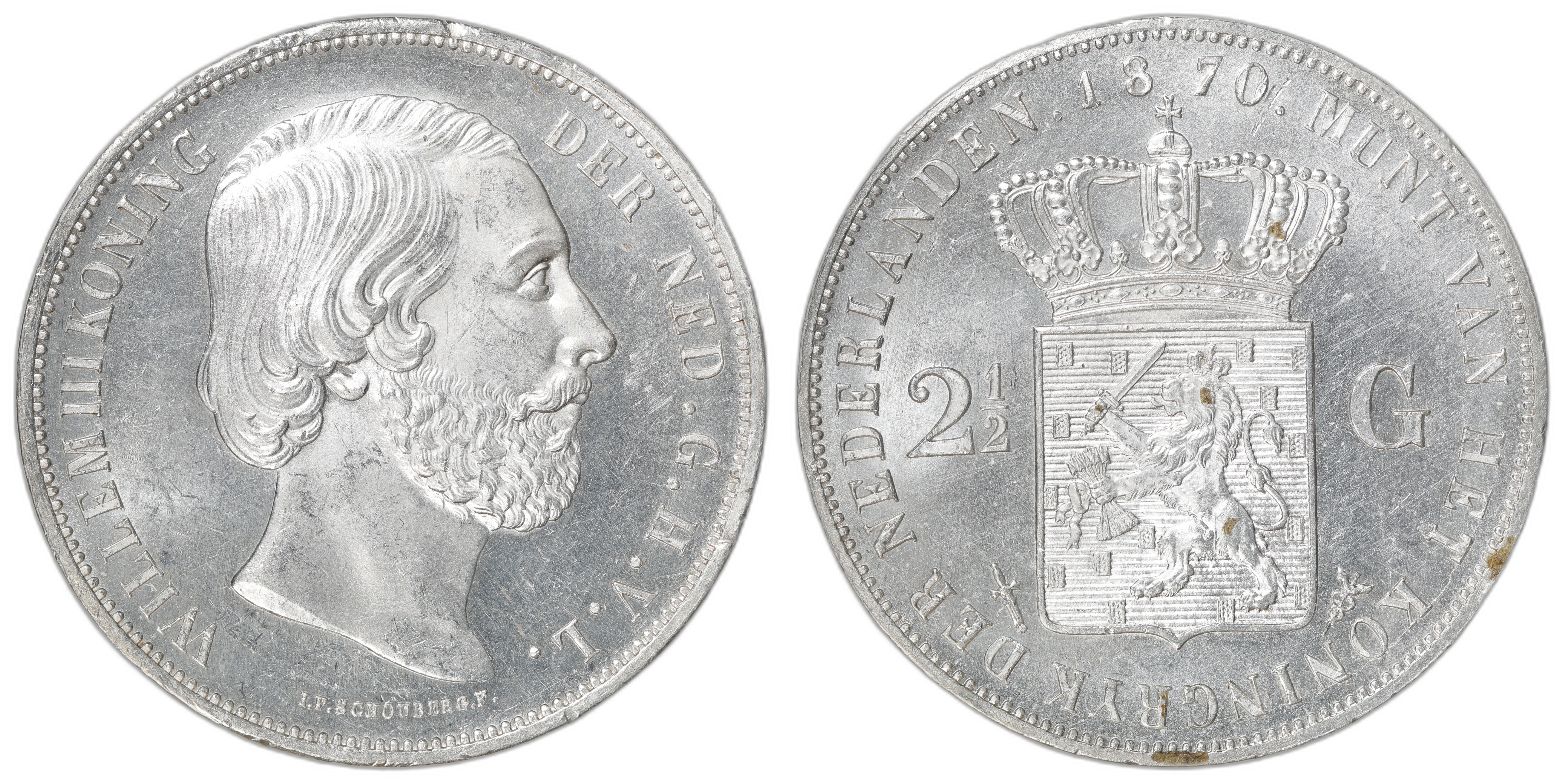 Netherlands 2.5 Gulden 1870 Kv: UNC