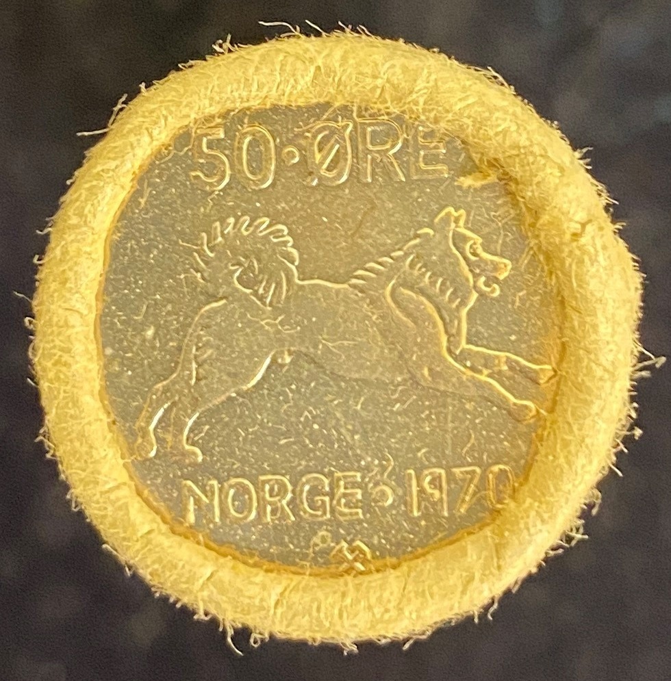 Originalrull med 50 Øre 1970