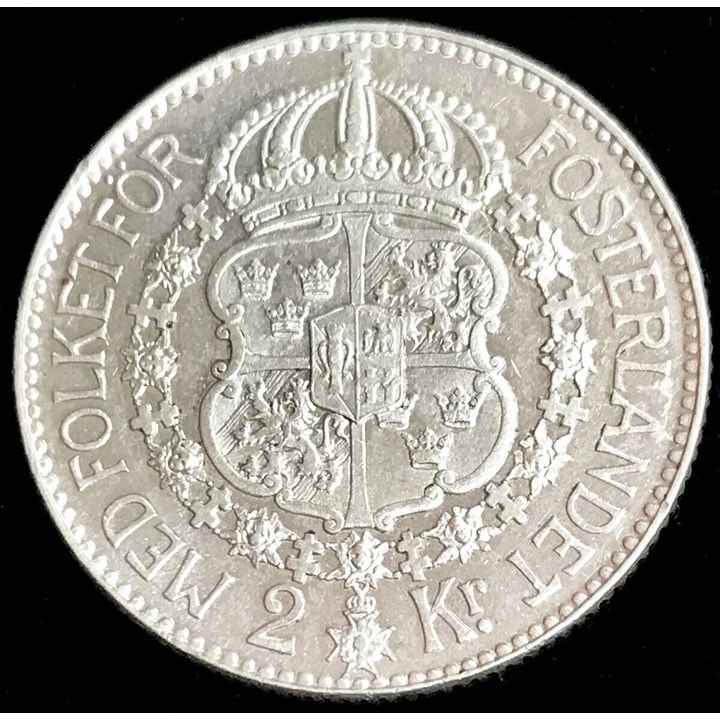Sverige 2 Kronor Gustav V 80% sølv 50 Stk