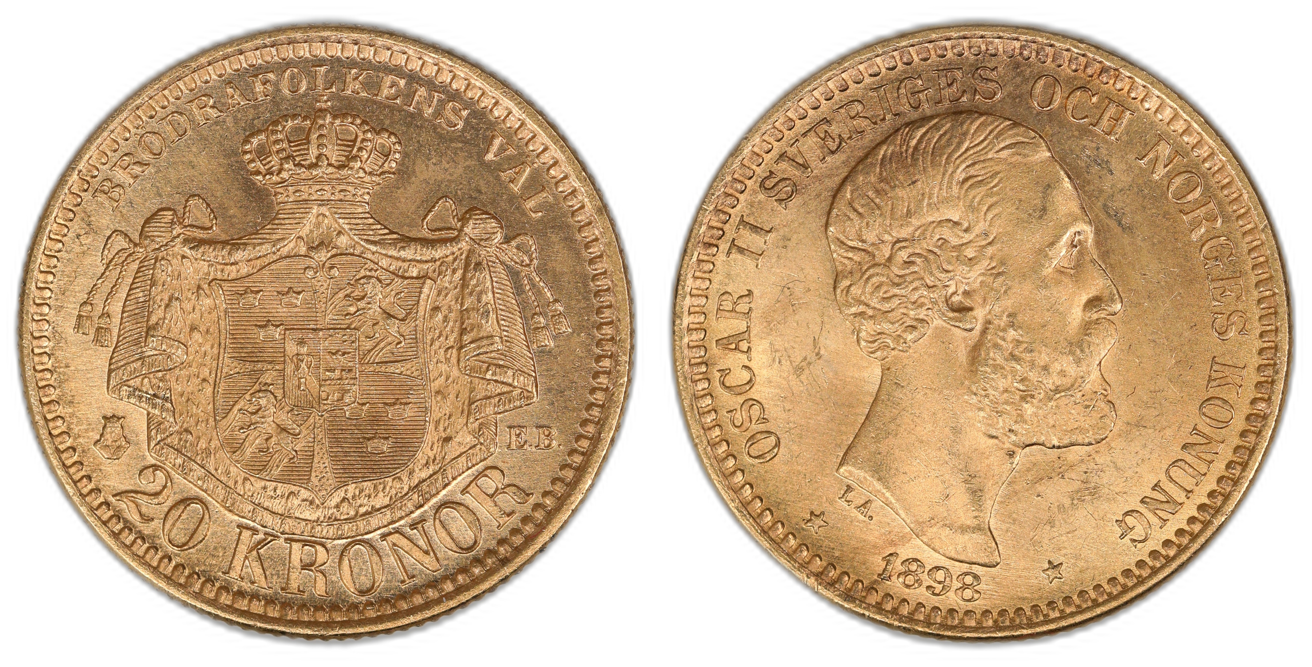 Sverige 20 Kronor 1898  Kv: 0/01