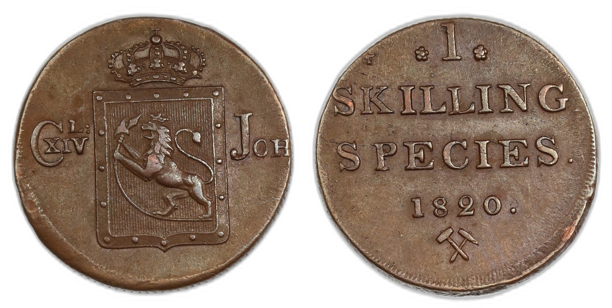 Norge 1 Skilling 1820 Kv 01