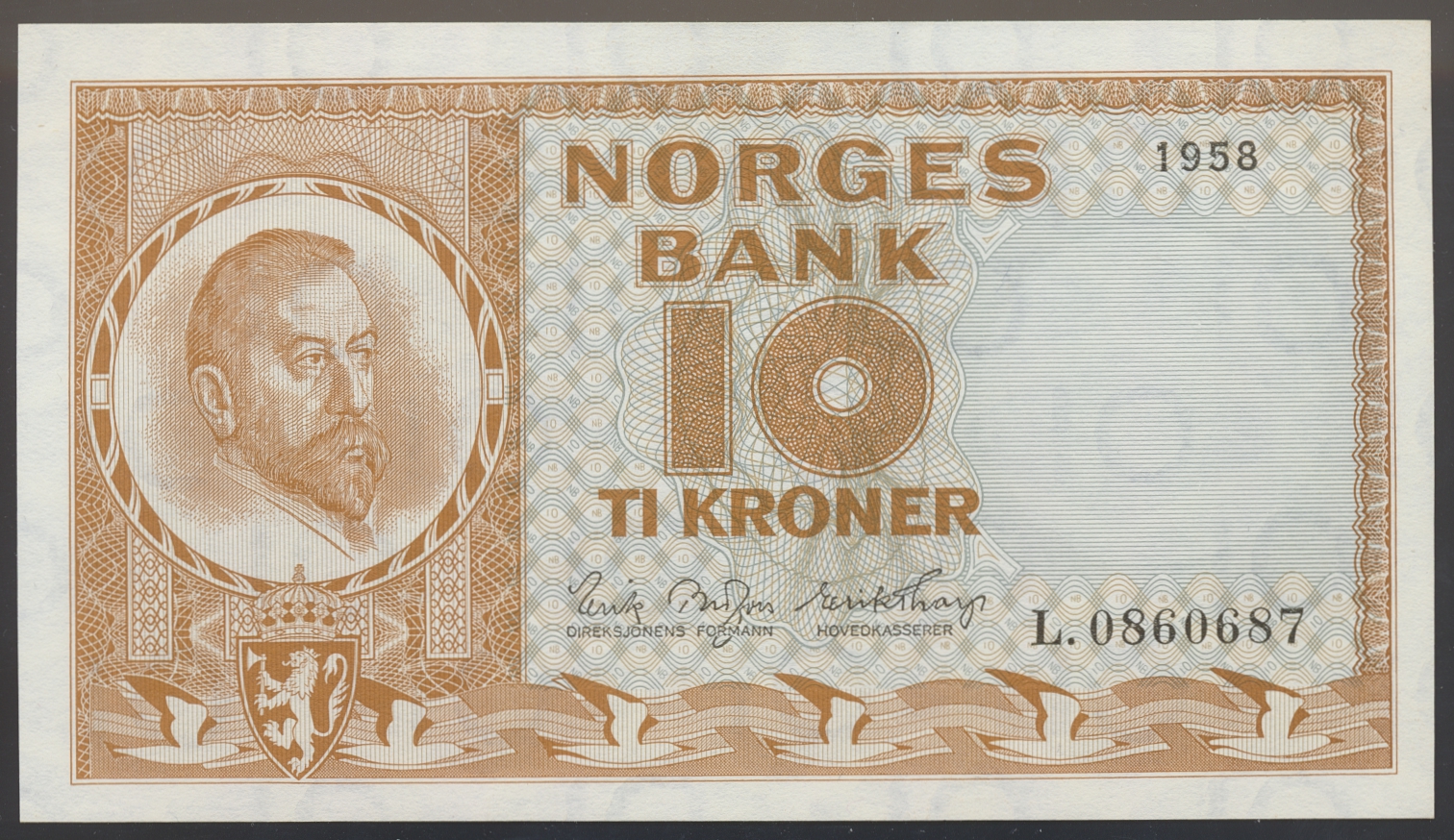 10 Kroner 1958 L Kv 0