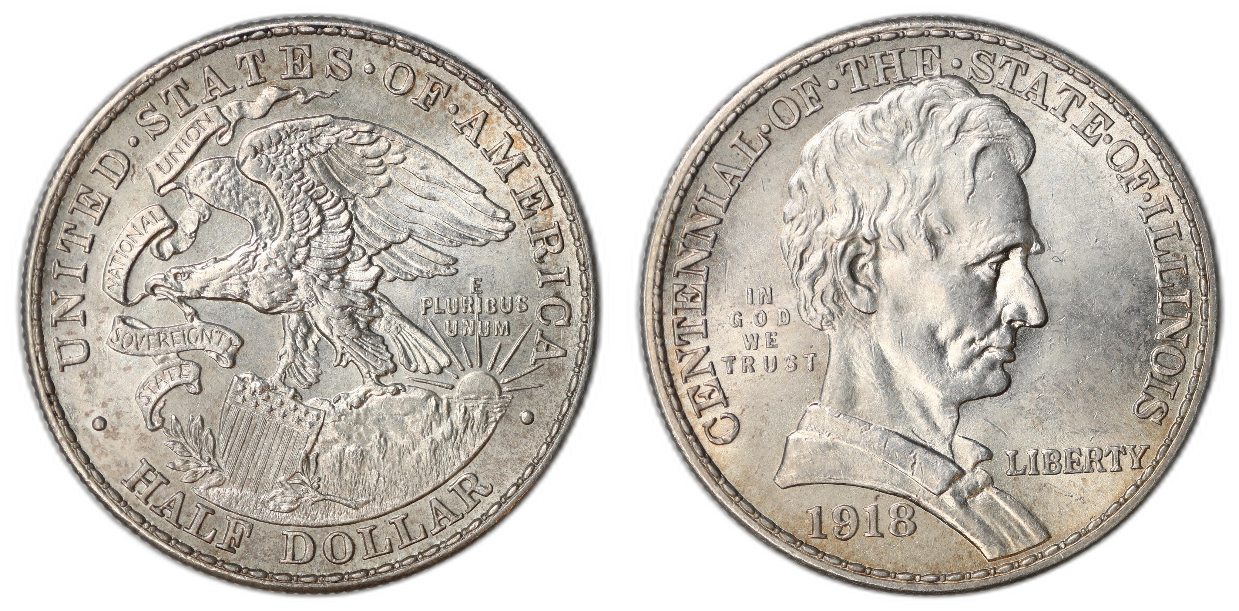 USA 50 Cents 1918 Illinois Kv: UNC