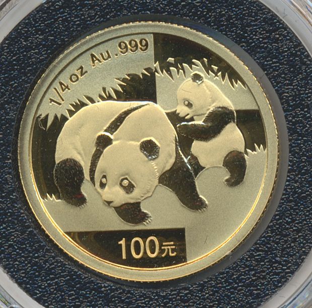 Kina 100 Yuan 2008 1/4 Oz 999 Gull BU
