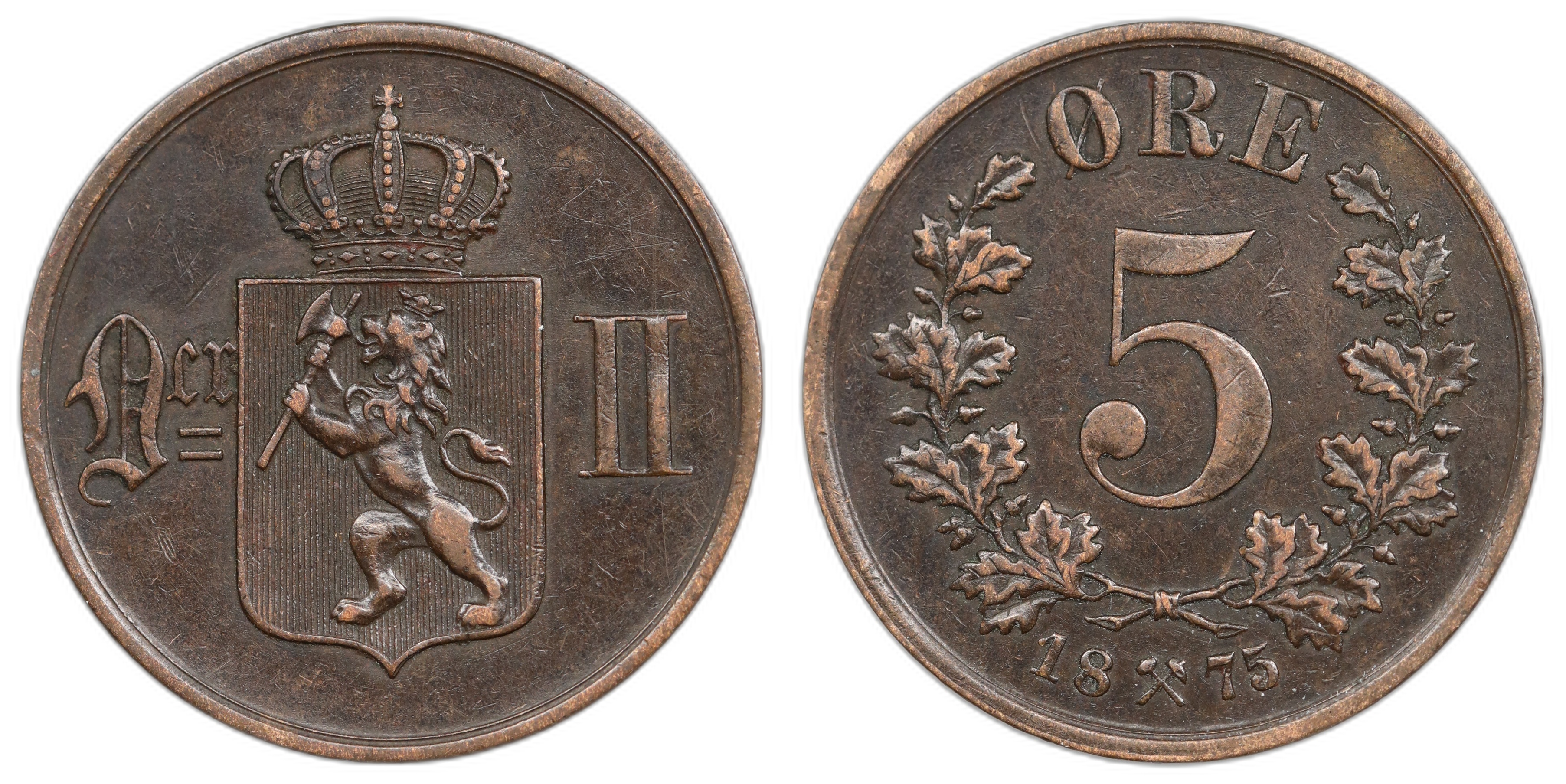 Norge 5 Øre 1875 Kv: 1+