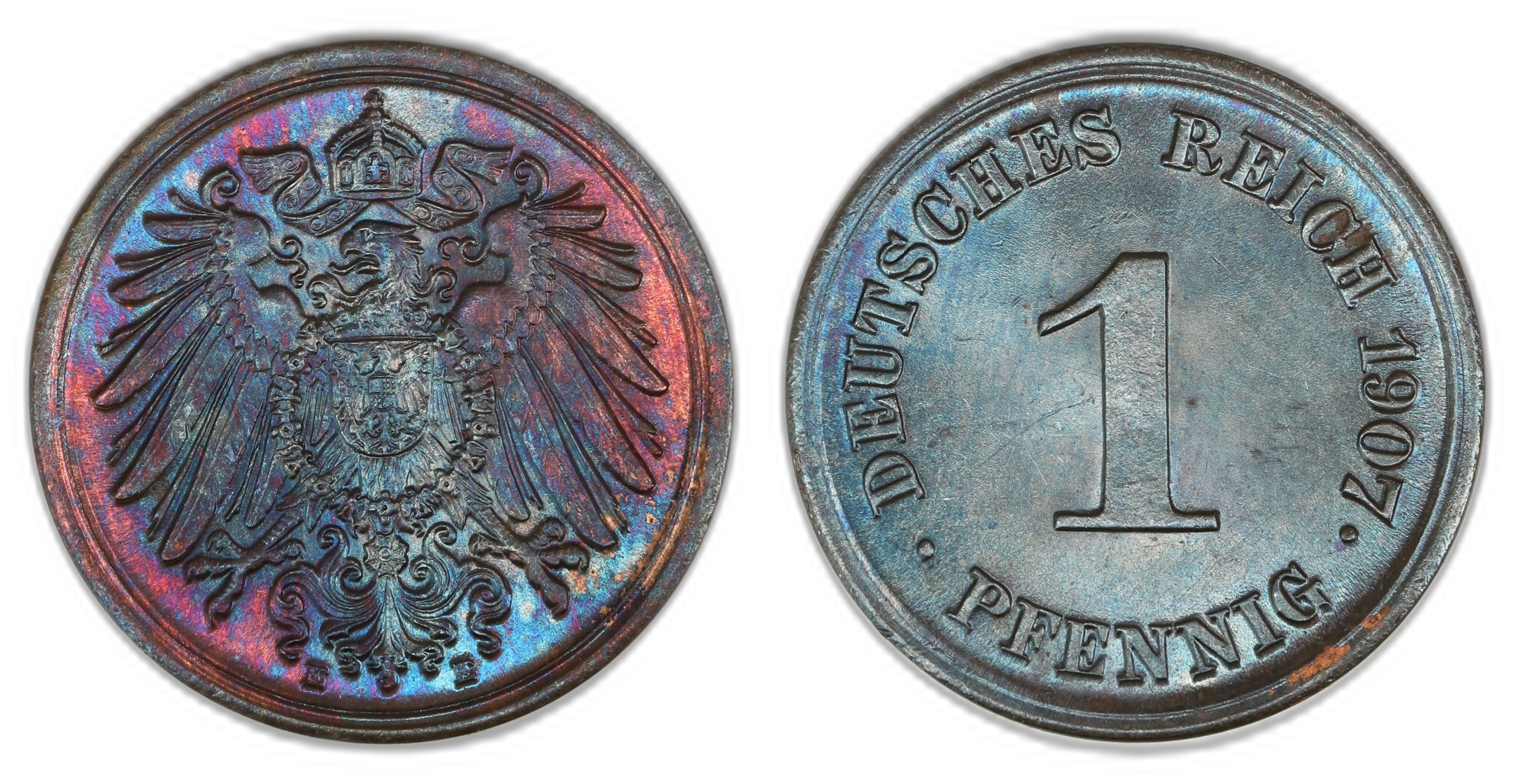 Germany 1 Pfennig 1907E  Kv: UNC