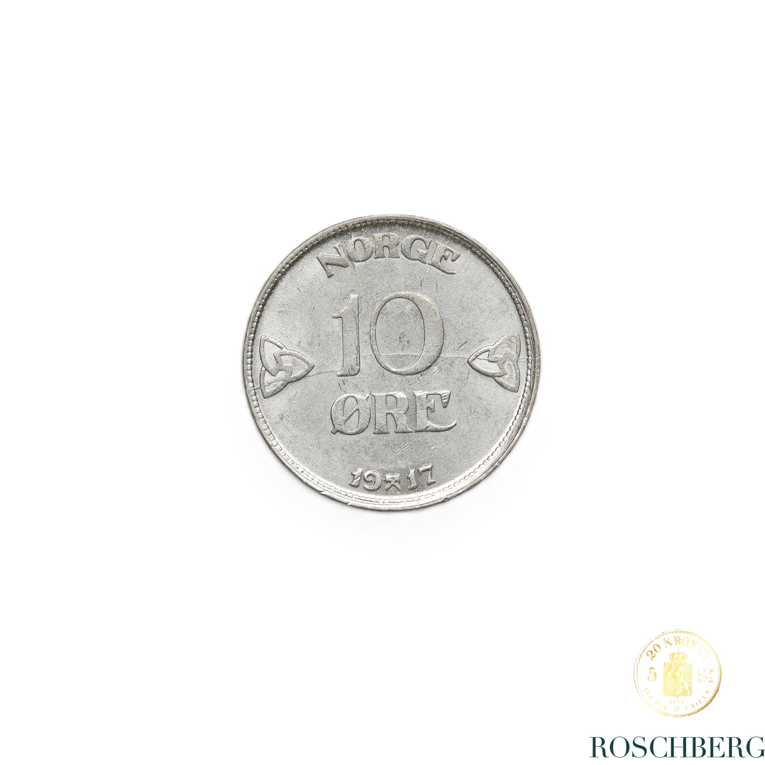 Norge 10 Øre 1917 Kv 0/01