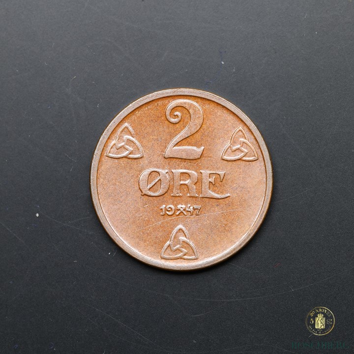 Norge 2 Øre 1947 Kv 0
