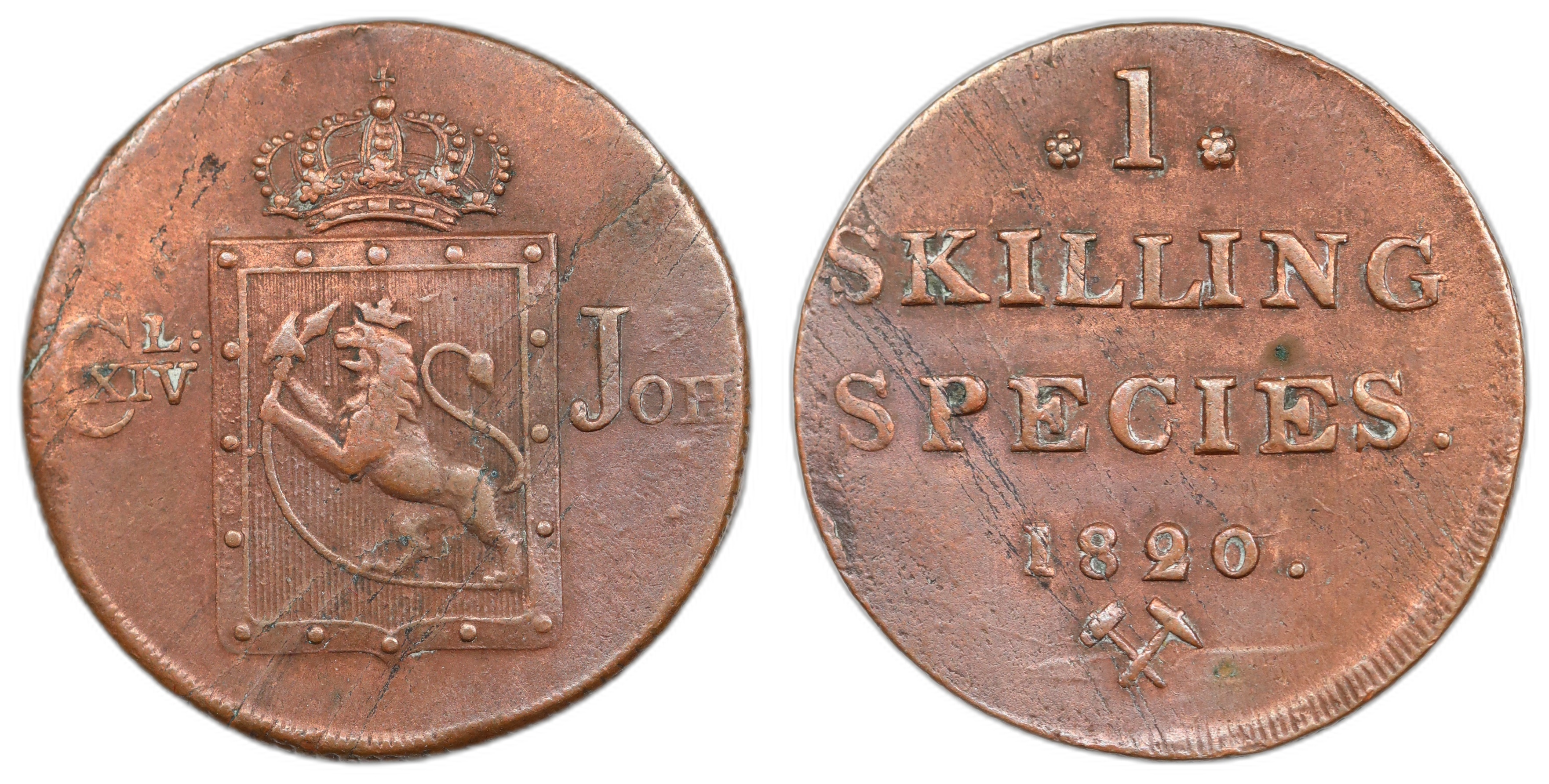 1 Skilling 1820 Kv 1+