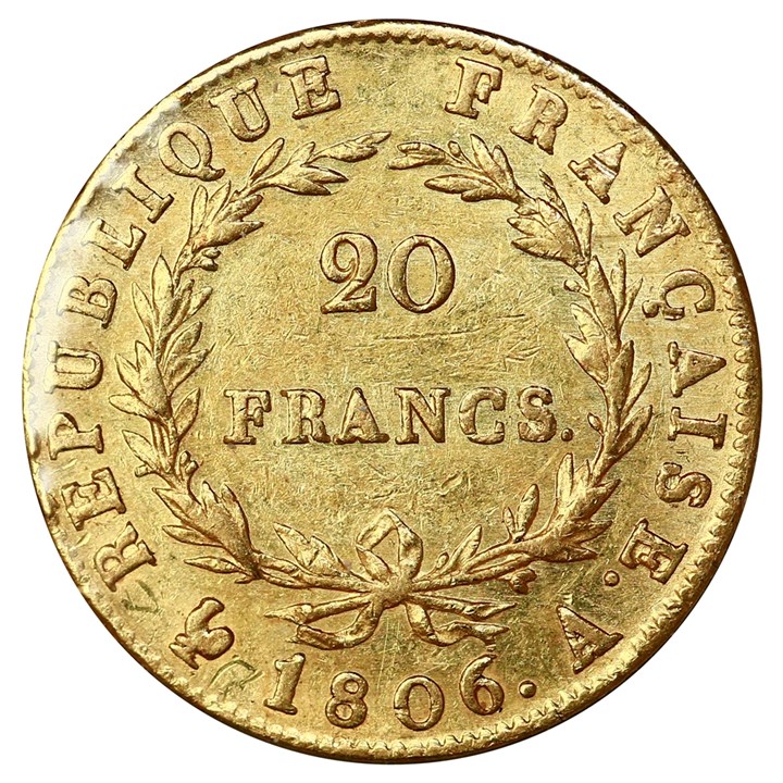 Frankrike 20 Francs 1806 A Kv 1+