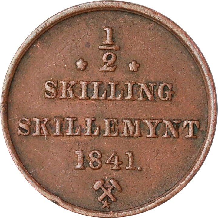 1/2 Skilling 1841 Stjerne Kv 1+