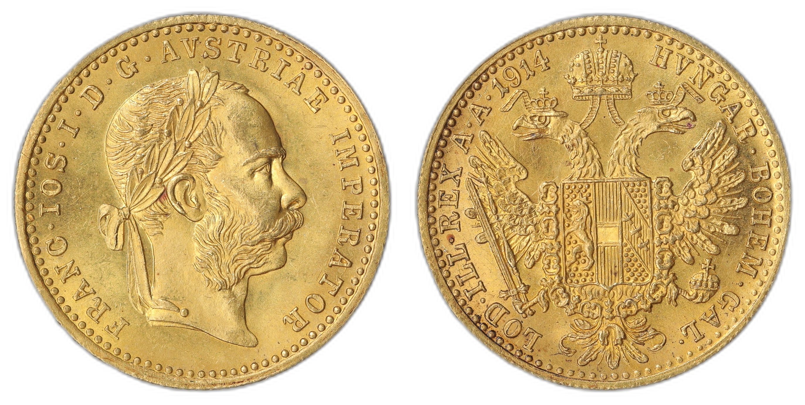 Austria Dukat 1914 3.15 gr fine Kv: UNC