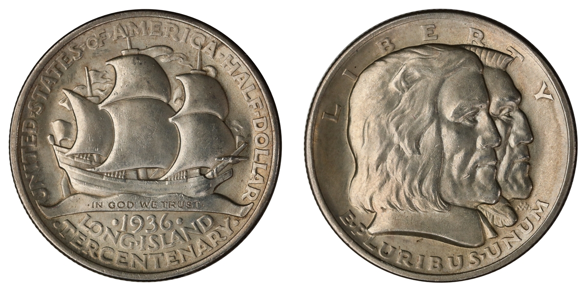 Half Dollar 1936 Long Island AU