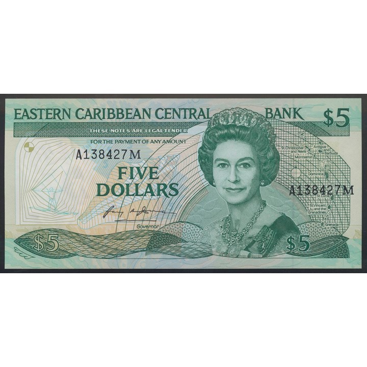 Eastern Caribbean States - Montserrat 5 Dollars ND (1986-88) Kv 0
