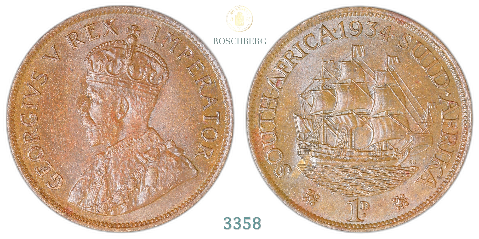 South Africa Penny 1934  Kv: UNC