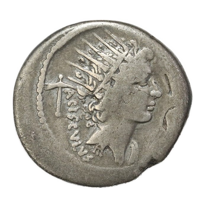 L. Valerius Acisculus. 45BC. DENAR. F