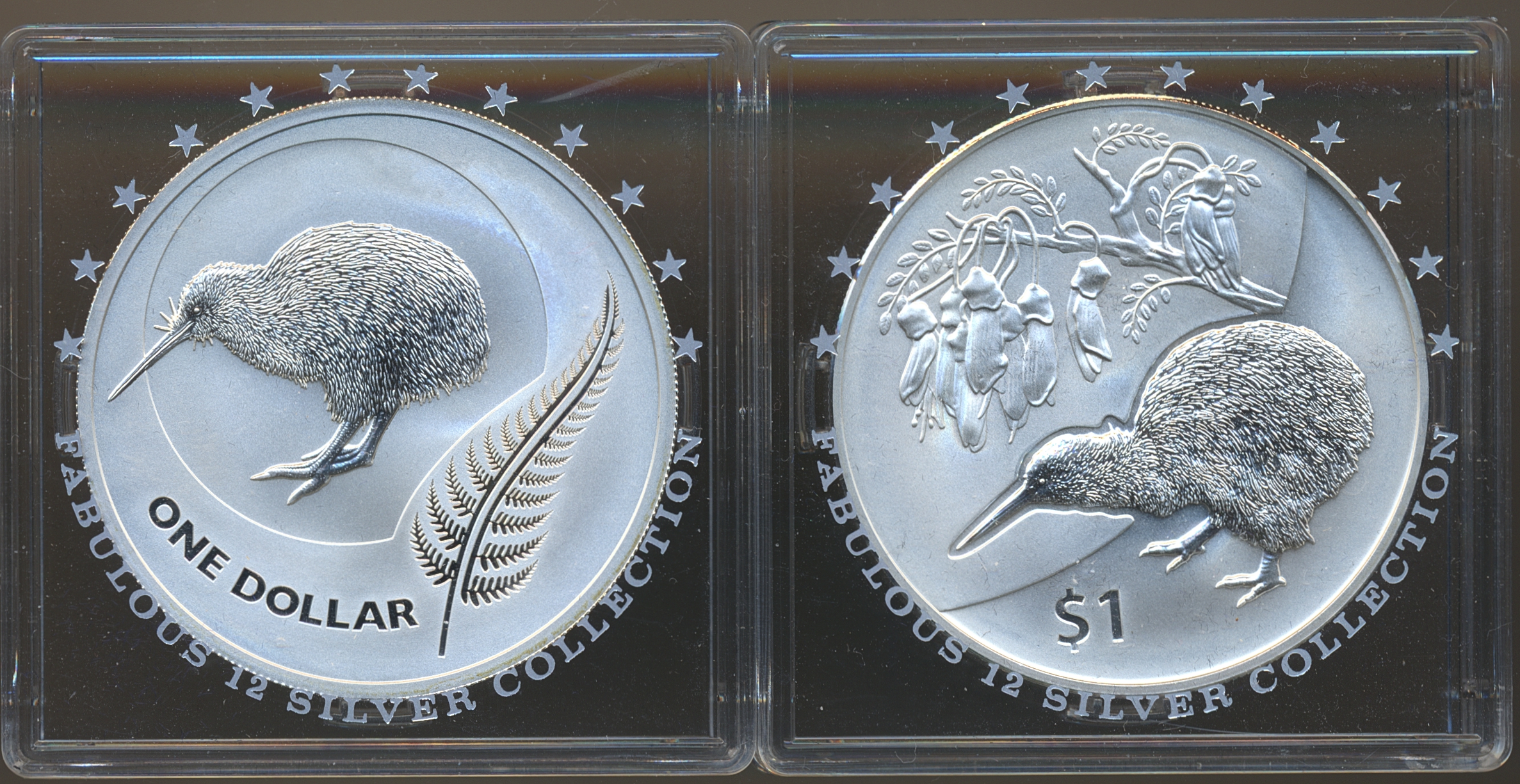 New Zealand 1 Dollar 2011 og 2012 1 Oz 999 BU