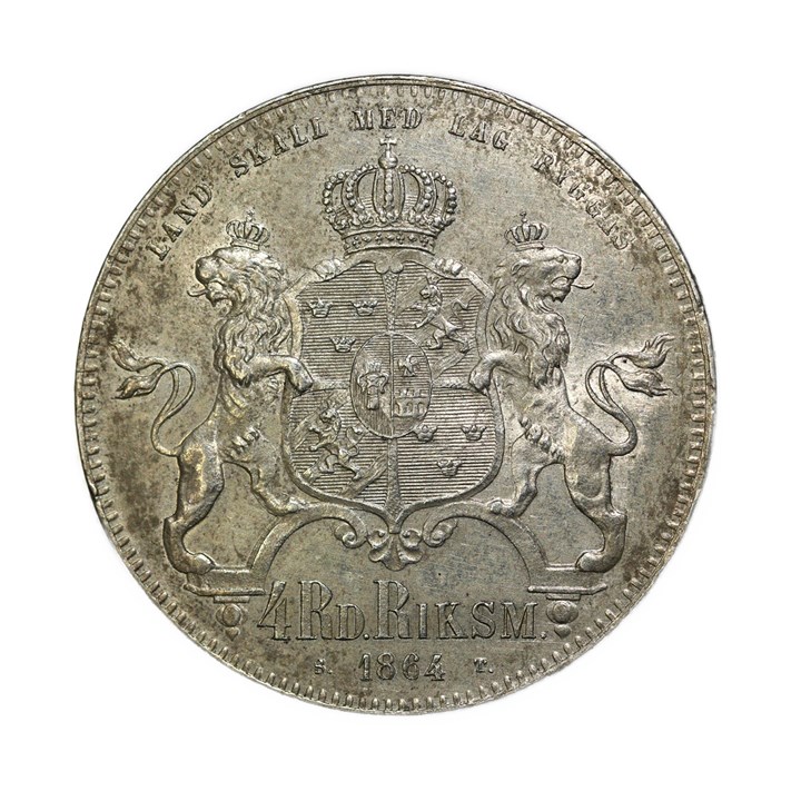 Sverige 4 Rigsdaler 1864 Kv 01