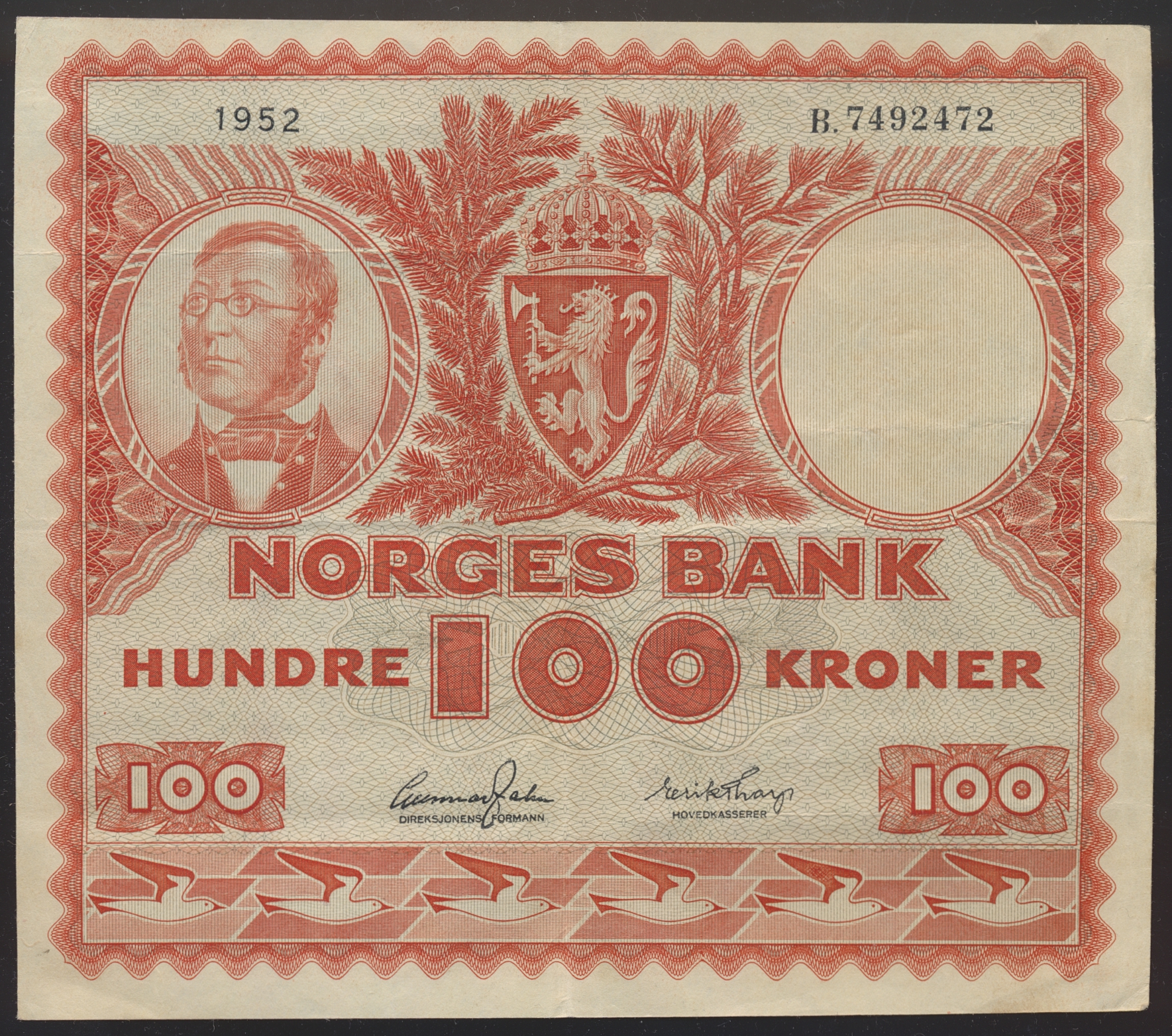100 Kroner 1952 B Kv 1 (VF)