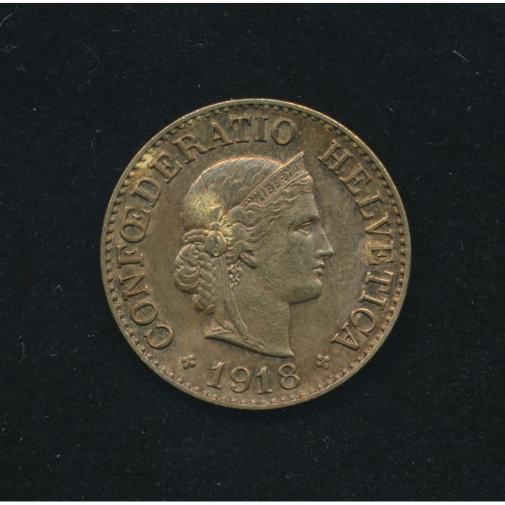 Sveits 10 Rappen 1918 Kv 01