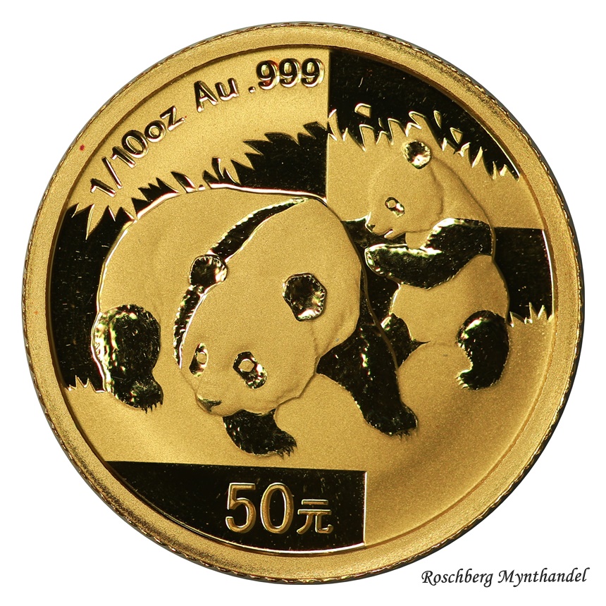 Kina 50 Yuan 2008 1/10 Oz 9999 