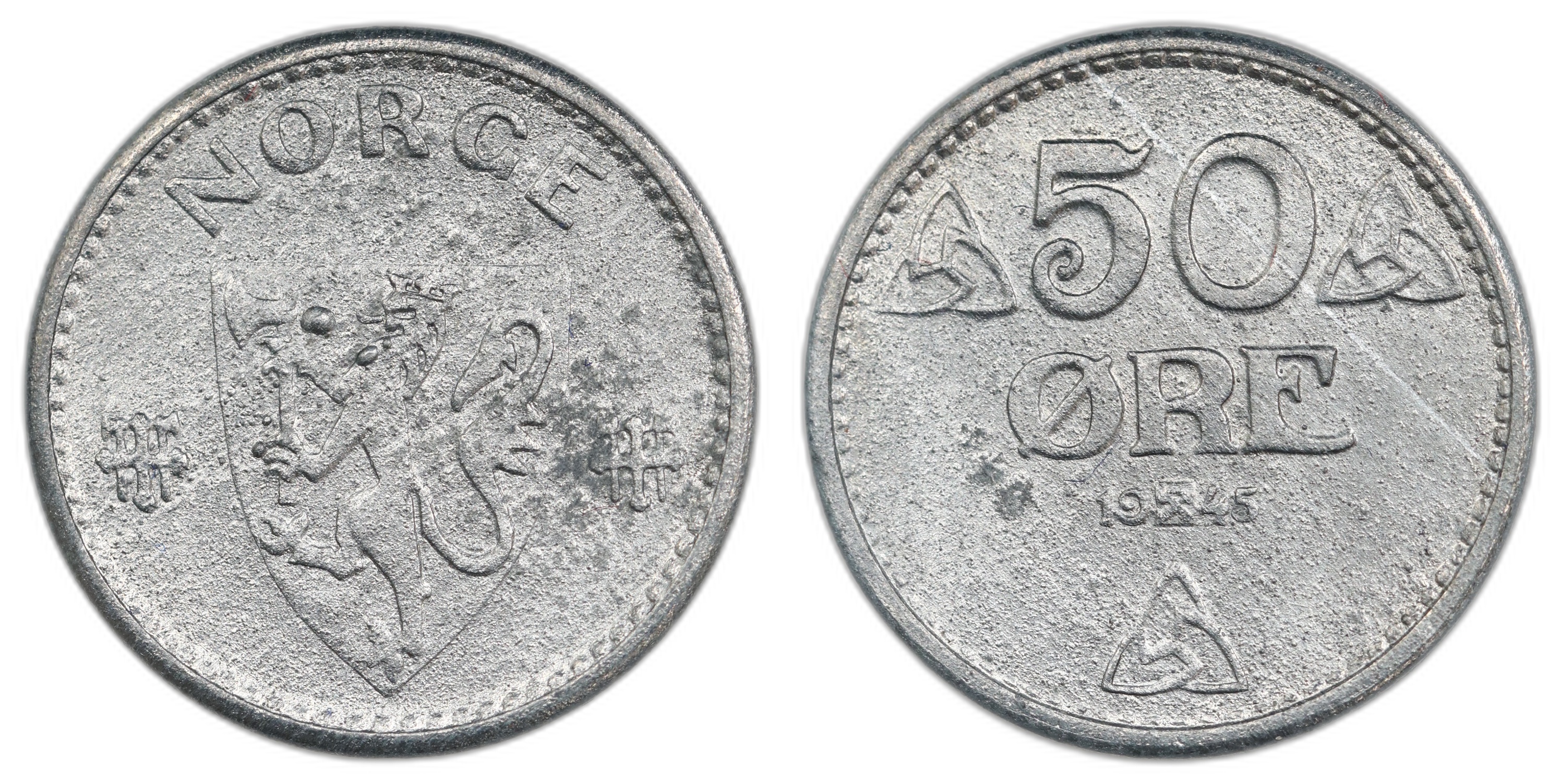 Norge 50 Øre 1945Z Kv 0