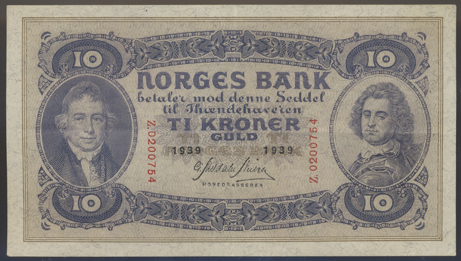 10 Kroner 1939 Z Kv 1+