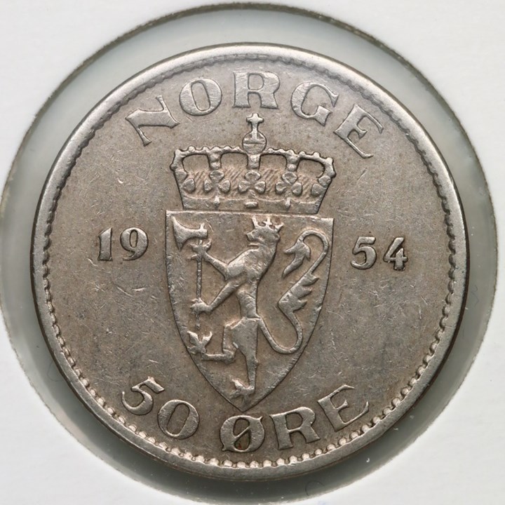 50 Øre 1954 Kv 1+