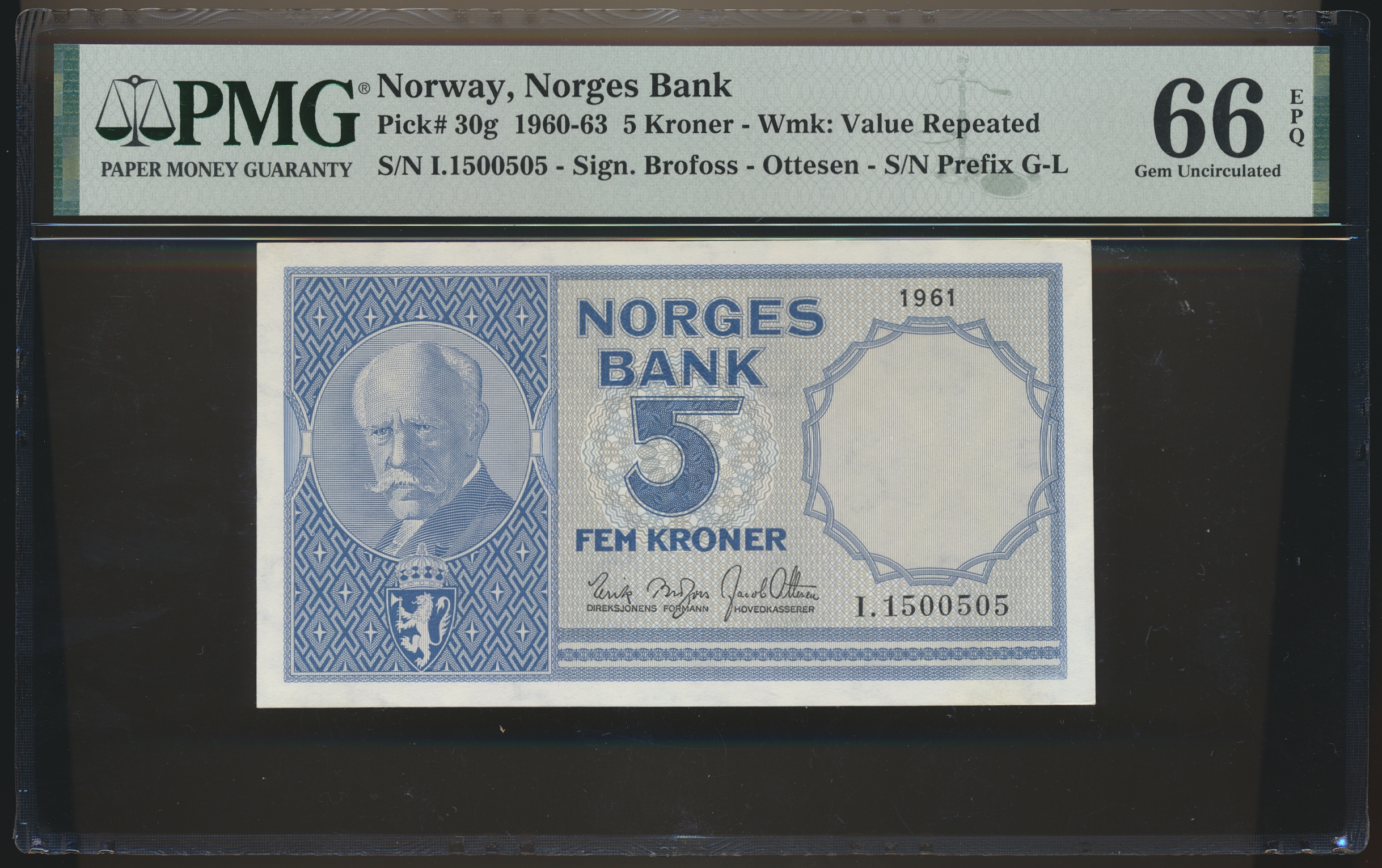 5 Kroner 1961 I PMG 66 EPQ