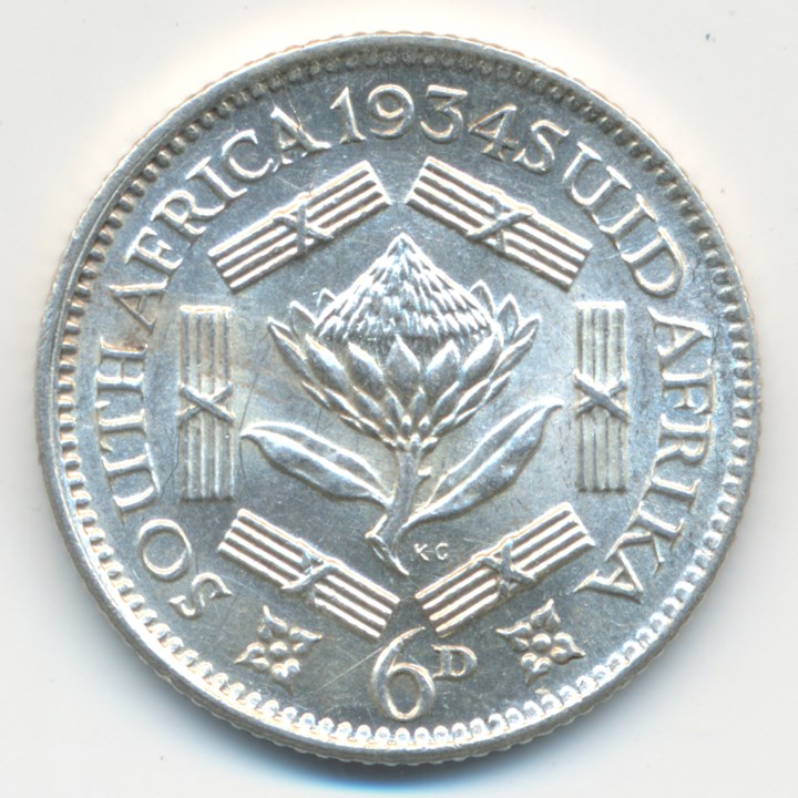 Sør-Afrika 6 Pence 1934 UNC