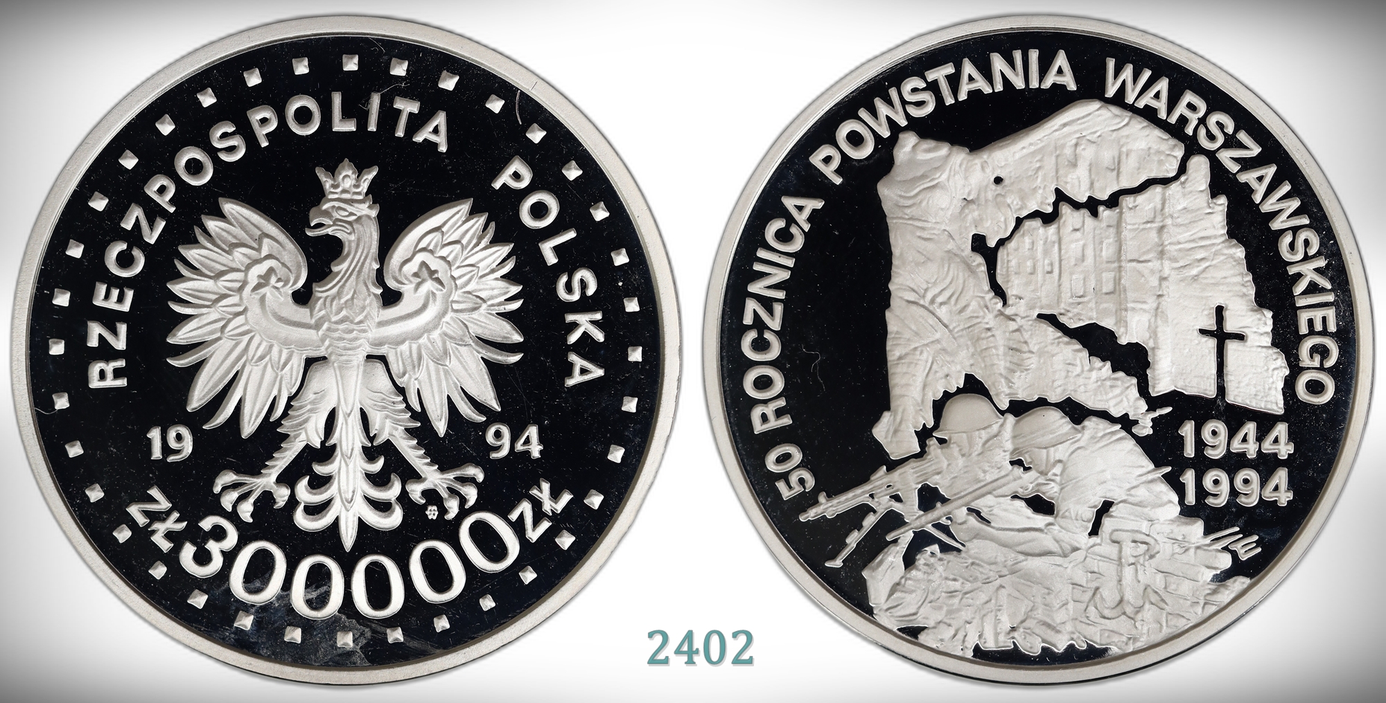 Poland 300000 Zloty 1994 Warsaw Uprising Kv: Proof