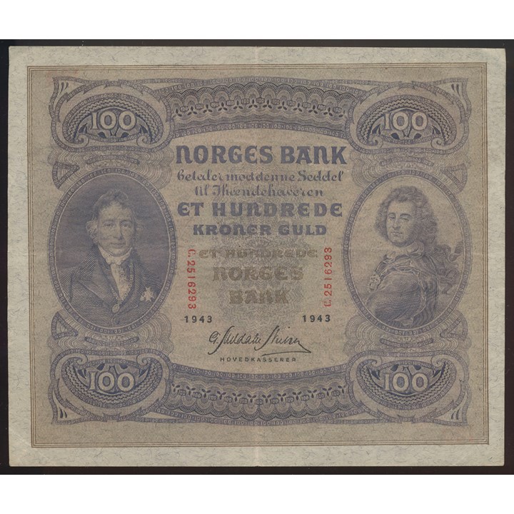 100 Kroner 1943 C Kv 1+