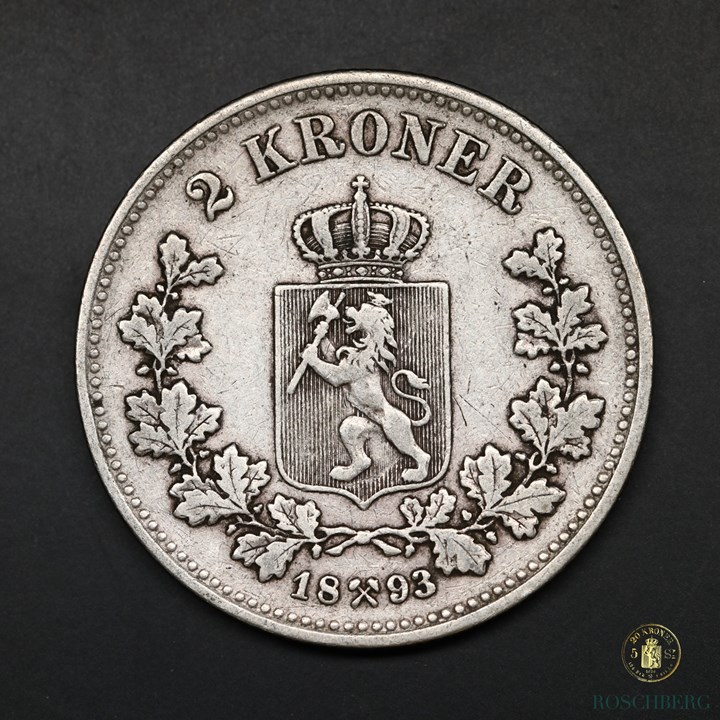 Norge 2 Kroner 1893 Kv 1
