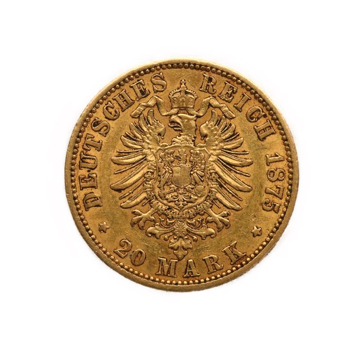 Preussen. Wilhelm. 20 Mark 1875 A Kv 1+