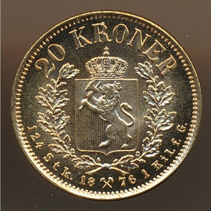 20 Kroner 1876 Kv 0/01