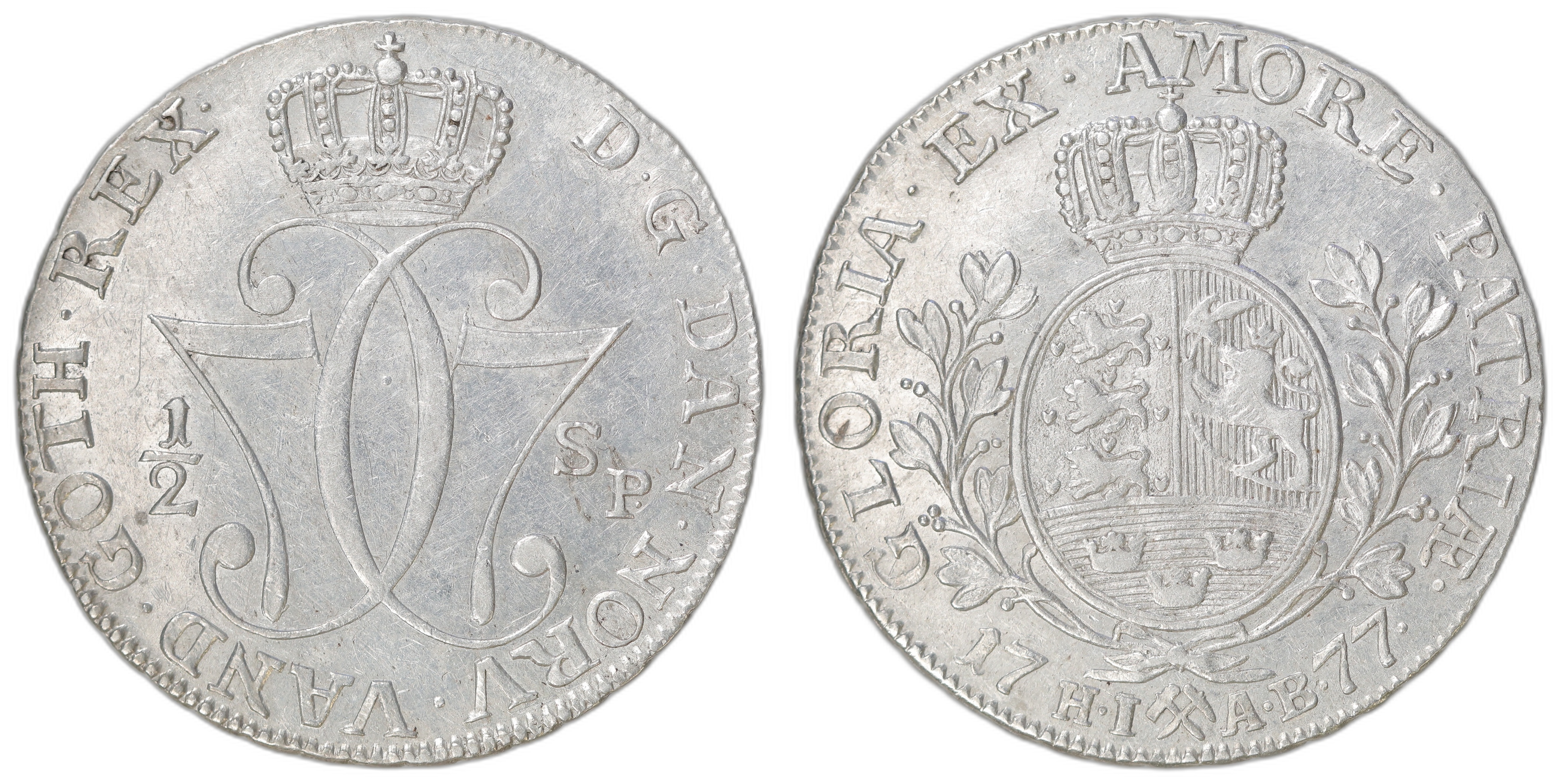 Norge 1/2 Speciedaler 1776 Kv: 1+/01