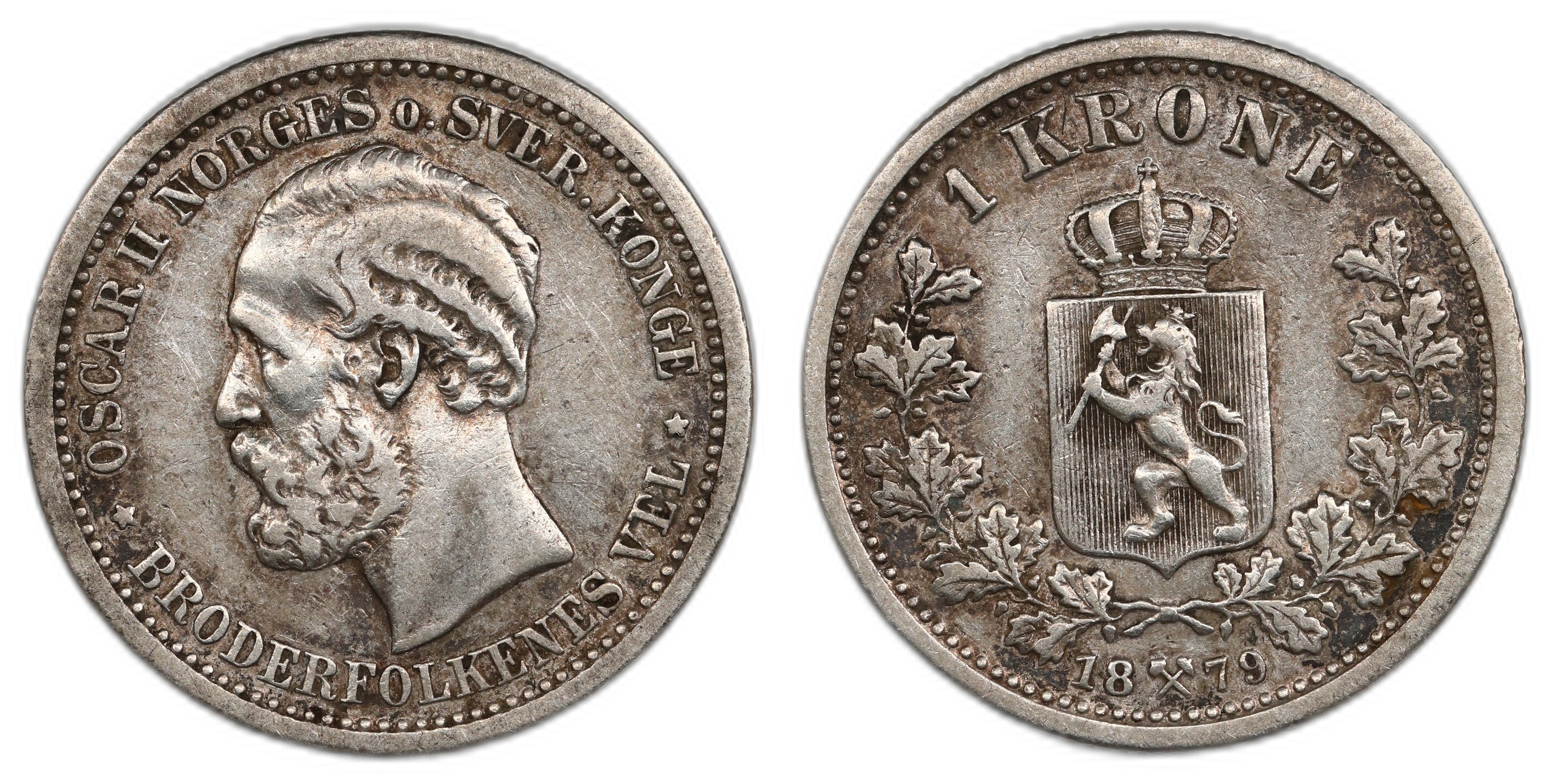 Norge 1 Krone 1879 Kv: 1+