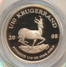 Sør-Afrika Krugerrand 2008 1/10 Oz gull Proof