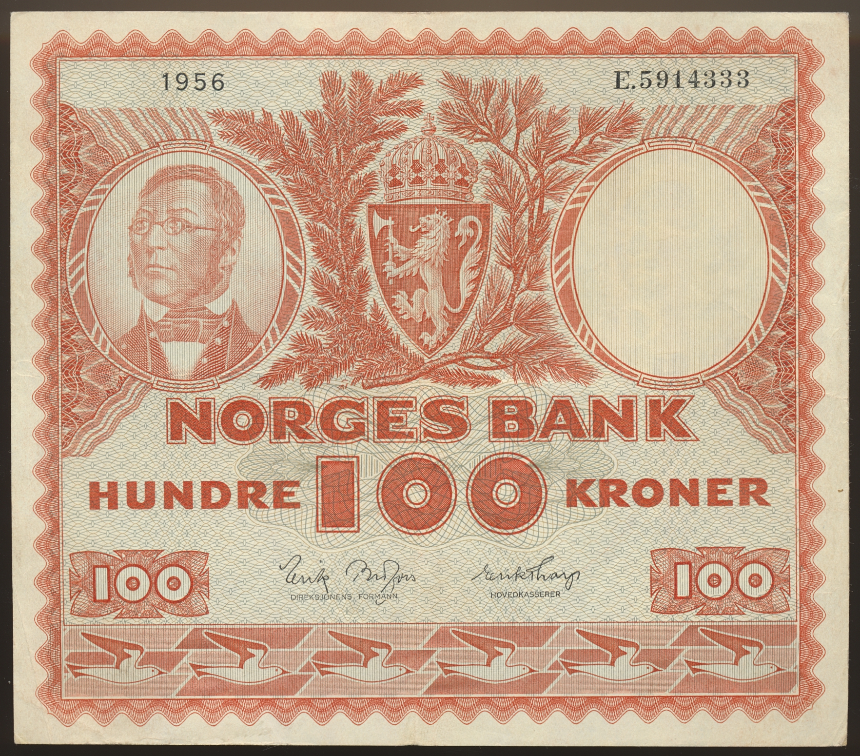 100 Kroner 1956 E Kv 1