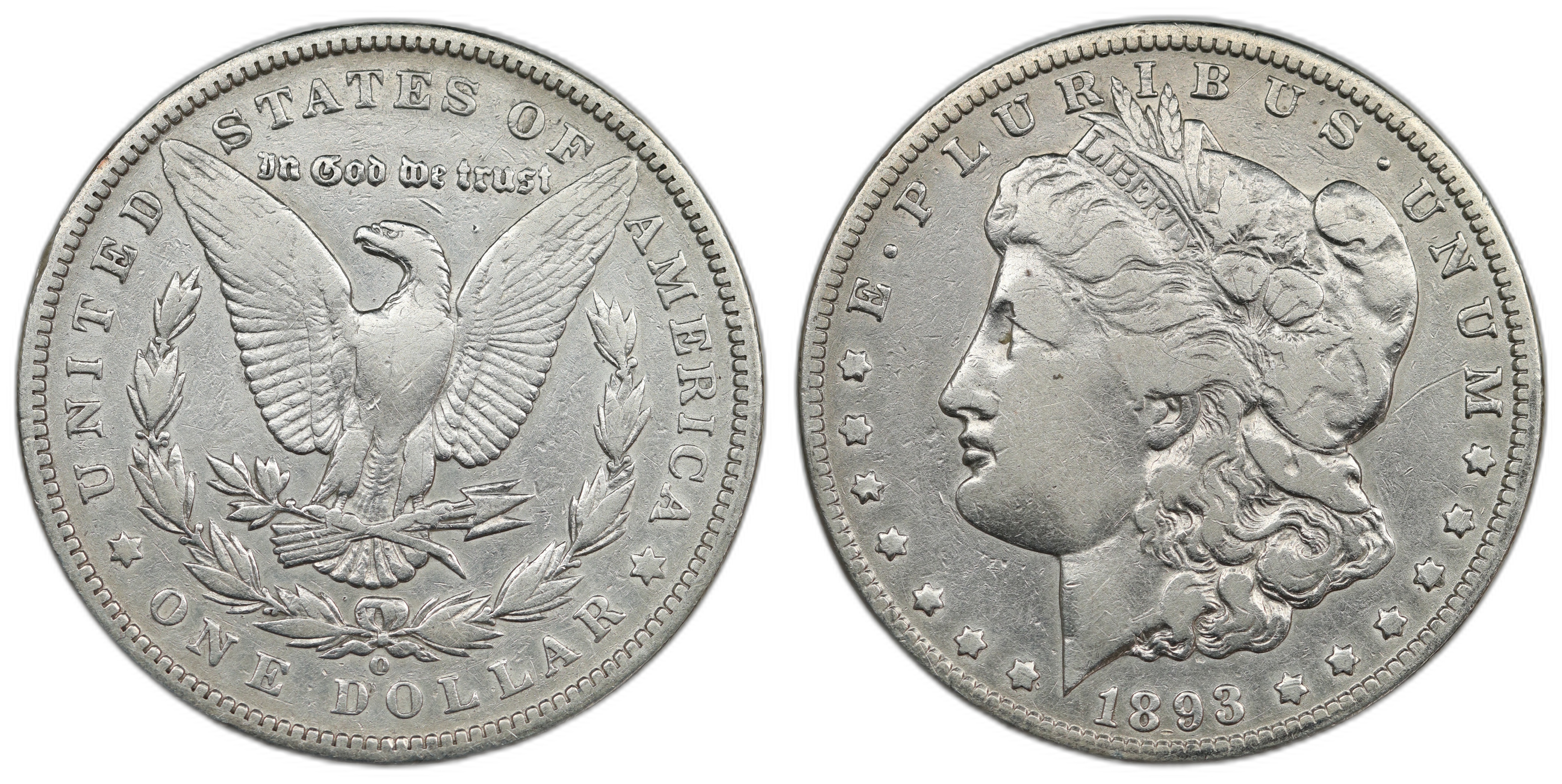 USA Dollar 1893-O Kv: VF Cleaned